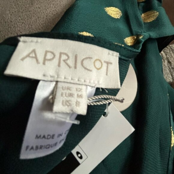 👛 (ANY 2/$60) NWT Classy APRICOT Metallic Wrap Midi Dress, Size 8 - Picture 6 of 8